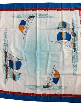 Marina Yachting Women's Square Sailboat Silk Scarf GUG